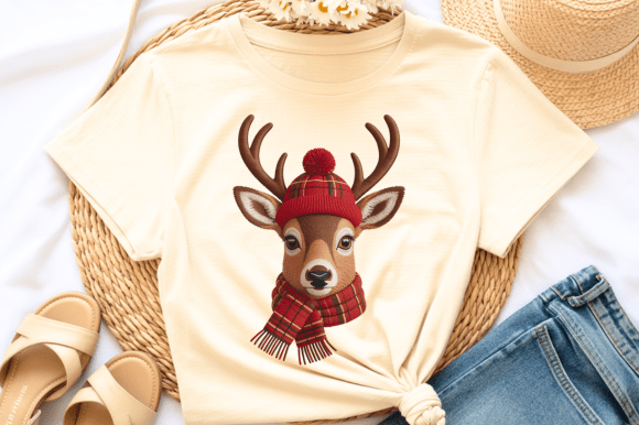 Download Cute Cozy Reindeer Embroidery PNG - Premium Resources