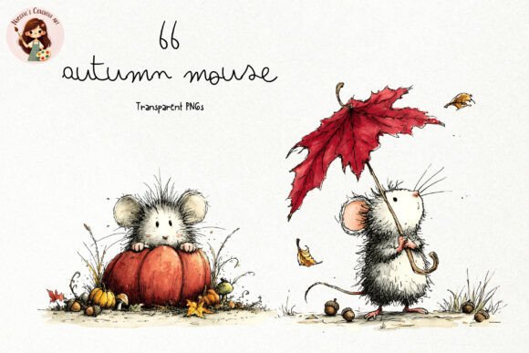 Download Cute Autumn Harvest Mouse PNG Clipart - Harvest Collection