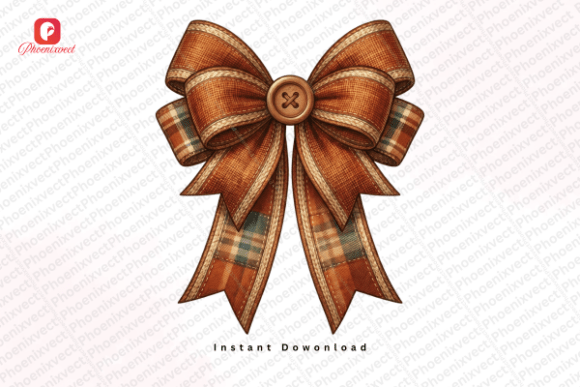 Download Cozy Harvest Autumn Fall Plaid Bow PNG - Harvest Collection