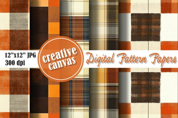 Download Autumn Harvest Plaid Seamless Patterns - Harvest Collection
