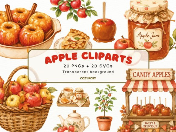 Download Apple Watercolor Cliparts, Fall Harvest - Harvest Collection