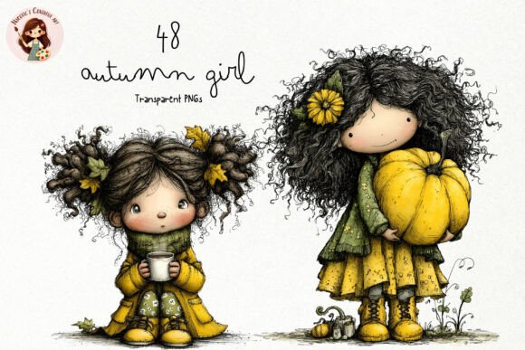 Download Cute Autumn Harvest Girl PNG Clipart - Harvest Collection