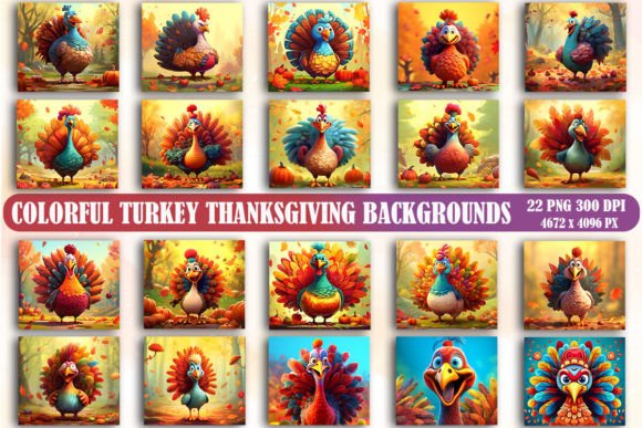 Download Colorful Turkey Thanksgiving Backgrounds - Premium Resources
