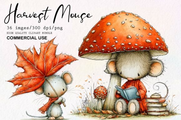 Download Cute Autumn Harvest Mouse PNG Clipart - Harvest Collection