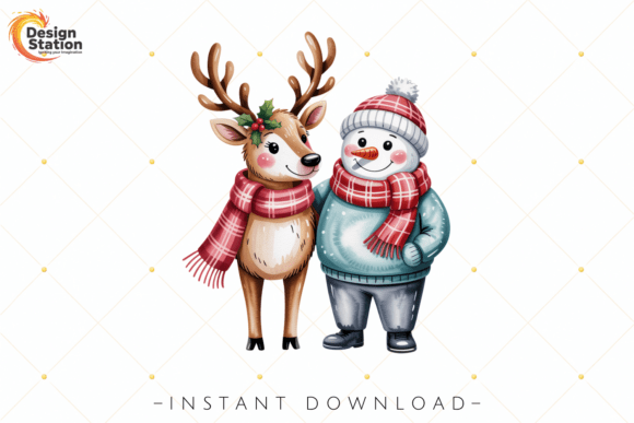 Download Snowman and Reindeer Christmas PNG - Premium Resources
