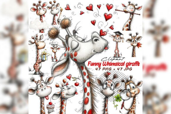 Download Whimsical Giraffe Clipart Set - Giraffe Collection