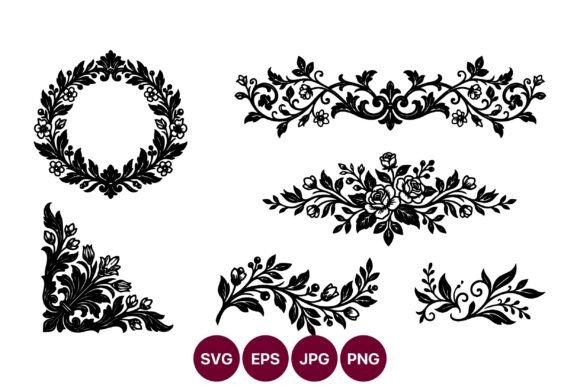 Download Ornate Floral Borders Set - Ornate floral borders Collection