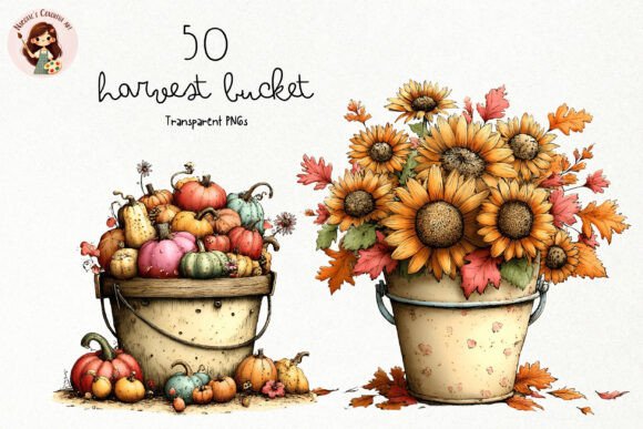 Download Watercolor Harvest Bucket PNG Clipart - Harvest Collection